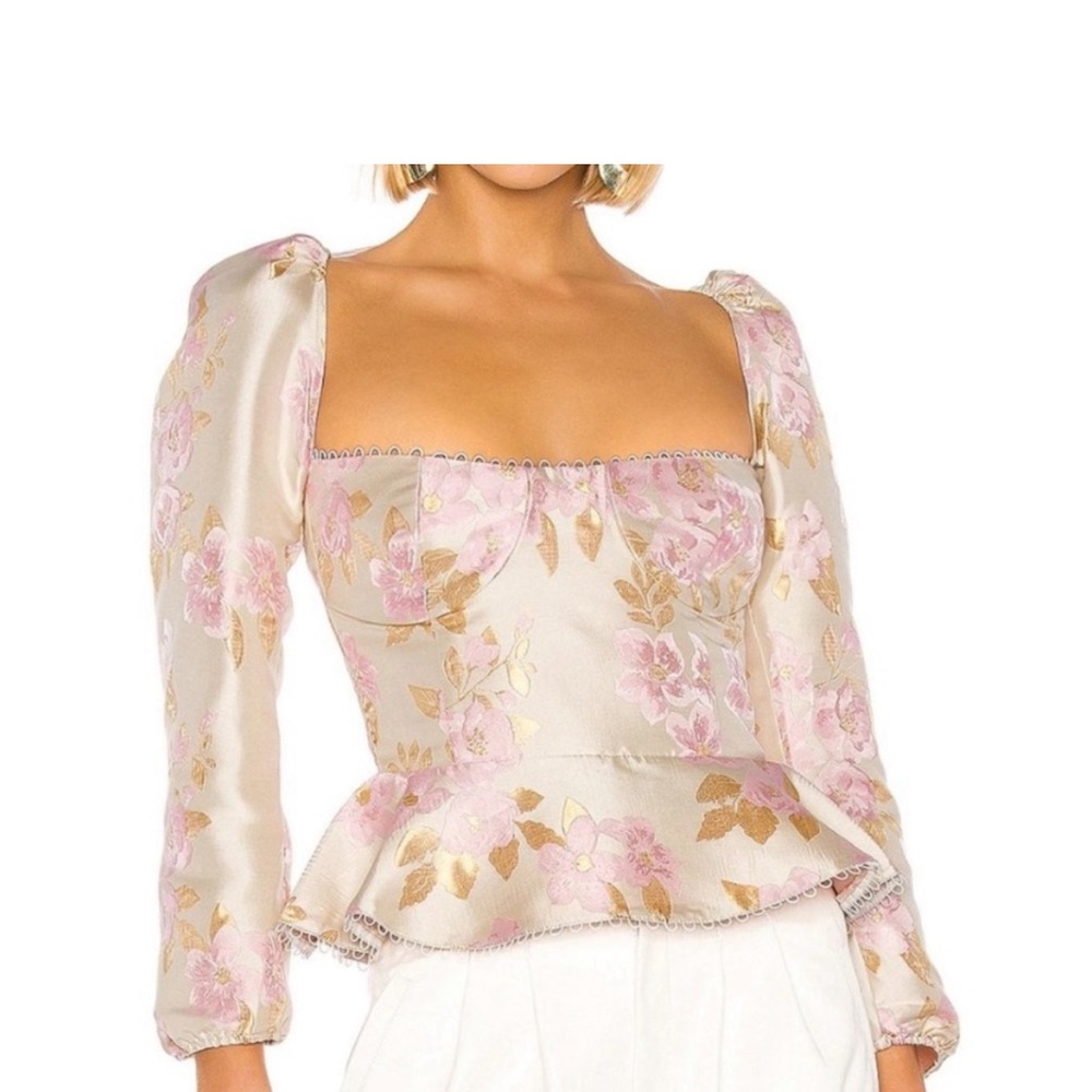 V. Chapman Georgiana Top pink Baroque size 4 euc